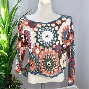 Vintage Crochet Long Sleeve Top from 5-7-9 store